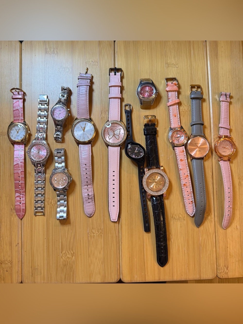 Ladies Pink Designer 12-Piece Lot - Nike, Fossil, Timex, etc - Parts/Repair